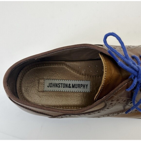 JOHNSTON & MURPHY Conard Saddle Shoes Mens Sz 12 M Brown Leather Lace Up 203316 - Picture 5 of 7